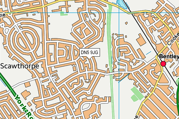 Langdale Drive Playing Fields map (DN5 9JG) - OS VectorMap District (Ordnance Survey)