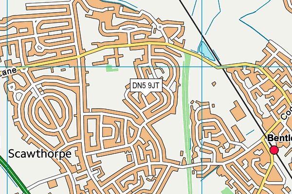 DN5 9JT map - OS VectorMap District (Ordnance Survey)