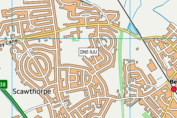 DN5 9JU map - OS VectorMap District (Ordnance Survey)