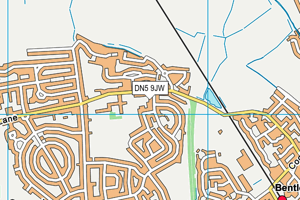 DN5 9JW map - OS VectorMap District (Ordnance Survey)