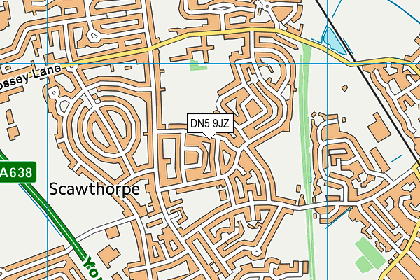 DN5 9JZ map - OS VectorMap District (Ordnance Survey)