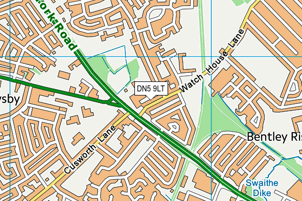 DN5 9LT map - OS VectorMap District (Ordnance Survey)