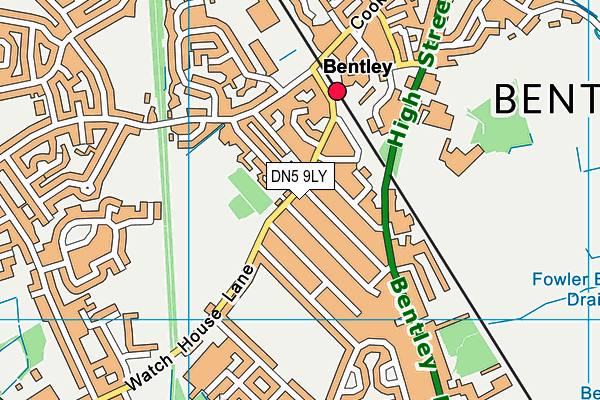 DN5 9LY map - OS VectorMap District (Ordnance Survey)
