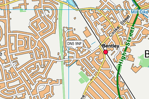 DN5 9NF map - OS VectorMap District (Ordnance Survey)