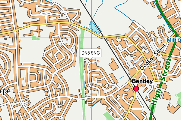 DN5 9NG map - OS VectorMap District (Ordnance Survey)