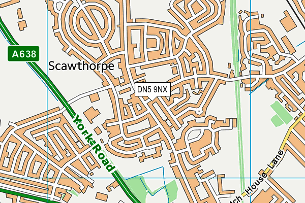 DN5 9NX map - OS VectorMap District (Ordnance Survey)