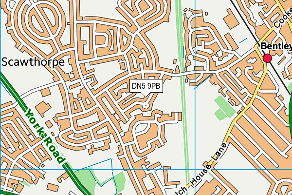 DN5 9PB map - OS VectorMap District (Ordnance Survey)