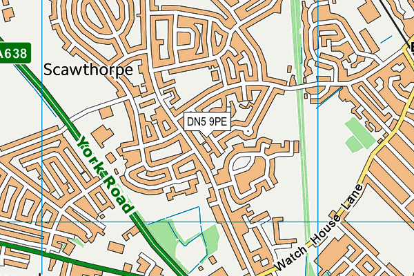 DN5 9PE map - OS VectorMap District (Ordnance Survey)