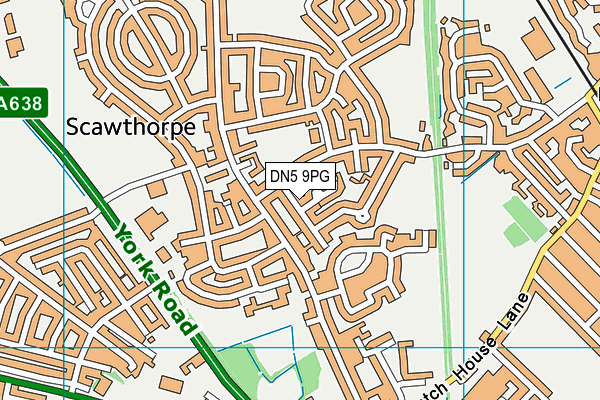 DN5 9PG map - OS VectorMap District (Ordnance Survey)