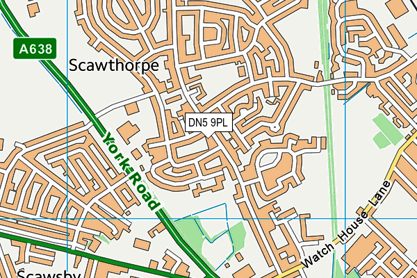 DN5 9PL map - OS VectorMap District (Ordnance Survey)