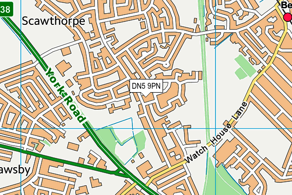 DN5 9PN map - OS VectorMap District (Ordnance Survey)