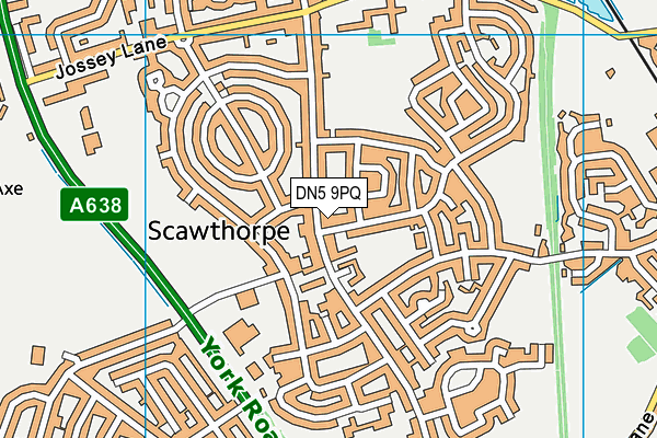 Scawthorpe Community Centre map (DN5 9PQ) - OS VectorMap District (Ordnance Survey)