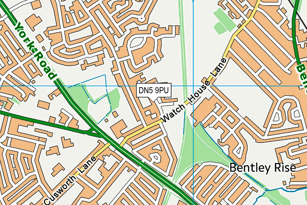 DN5 9PU map - OS VectorMap District (Ordnance Survey)