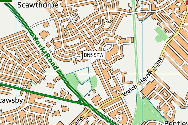 DN5 9PW map - OS VectorMap District (Ordnance Survey)