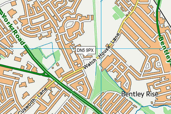 DN5 9PX map - OS VectorMap District (Ordnance Survey)