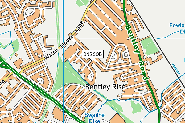 DN5 9QB map - OS VectorMap District (Ordnance Survey)