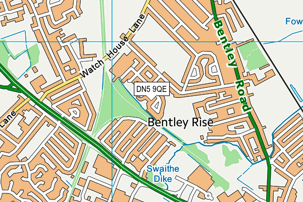 DN5 9QE map - OS VectorMap District (Ordnance Survey)