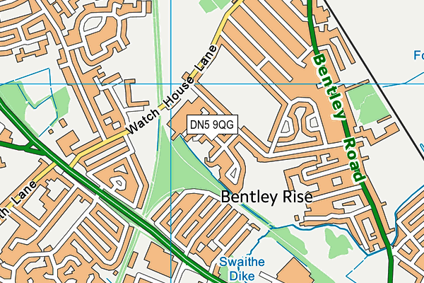 DN5 9QG map - OS VectorMap District (Ordnance Survey)