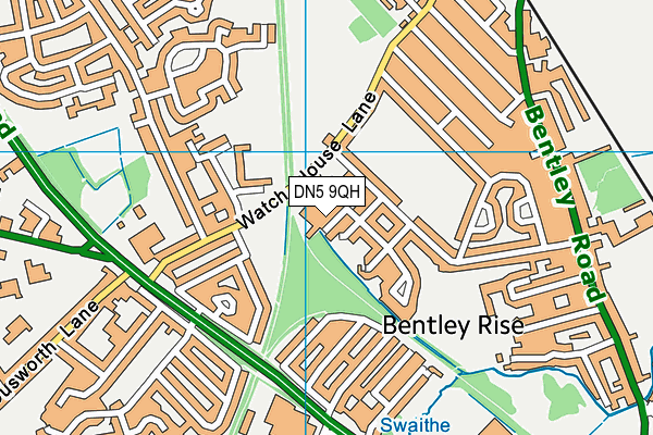 DN5 9QH map - OS VectorMap District (Ordnance Survey)