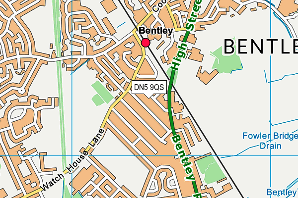 DN5 9QS map - OS VectorMap District (Ordnance Survey)