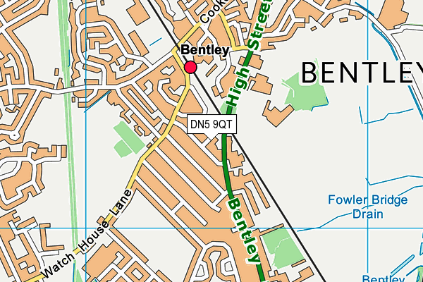 DN5 9QT map - OS VectorMap District (Ordnance Survey)