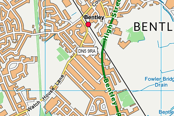 DN5 9RA map - OS VectorMap District (Ordnance Survey)