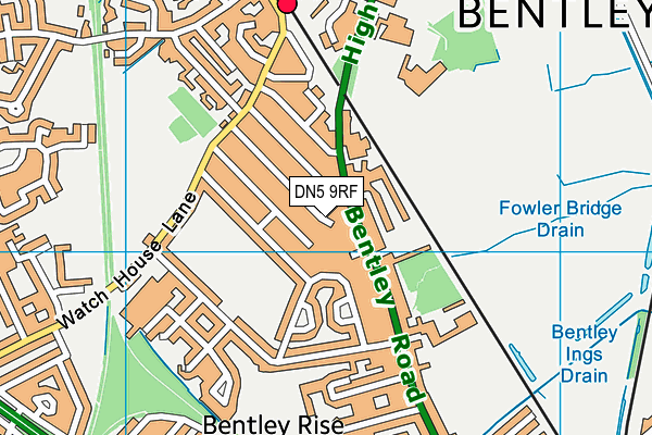 DN5 9RF map - OS VectorMap District (Ordnance Survey)