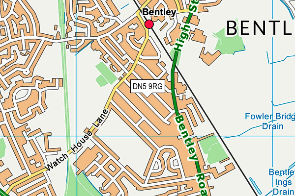 DN5 9RG map - OS VectorMap District (Ordnance Survey)