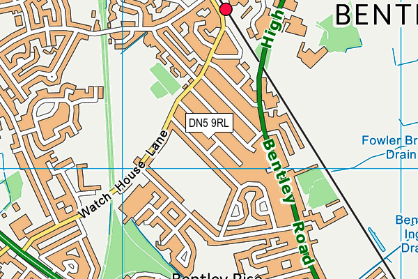 DN5 9RL map - OS VectorMap District (Ordnance Survey)