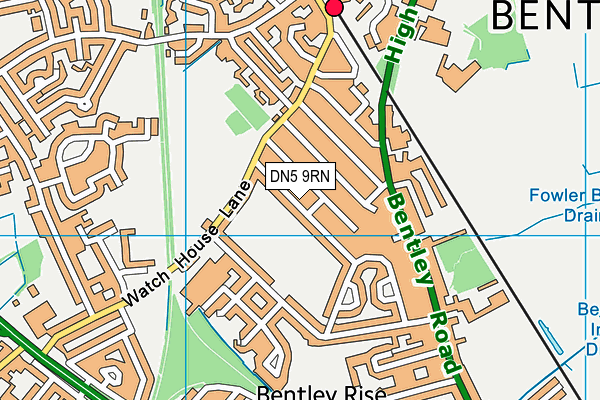 DN5 9RN map - OS VectorMap District (Ordnance Survey)