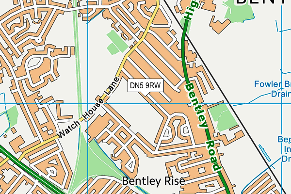 Queens Drive map (DN5 9RW) - OS VectorMap District (Ordnance Survey)