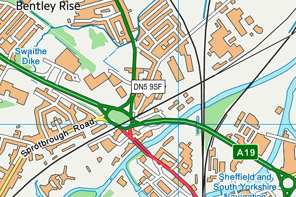 DN5 9SF map - OS VectorMap District (Ordnance Survey)