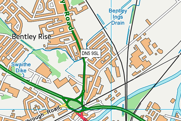 DN5 9SL map - OS VectorMap District (Ordnance Survey)