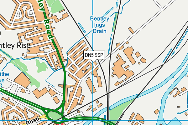 DN5 9SP map - OS VectorMap District (Ordnance Survey)