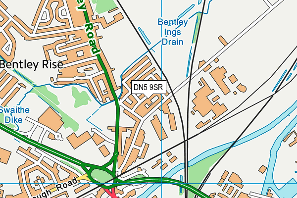 DN5 9SR map - OS VectorMap District (Ordnance Survey)