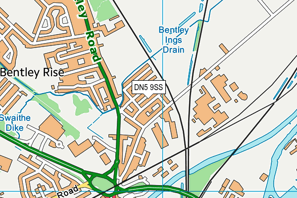 DN5 9SS map - OS VectorMap District (Ordnance Survey)