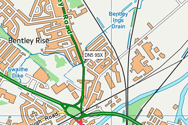 DN5 9SX map - OS VectorMap District (Ordnance Survey)