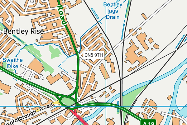 DN5 9TH map - OS VectorMap District (Ordnance Survey)