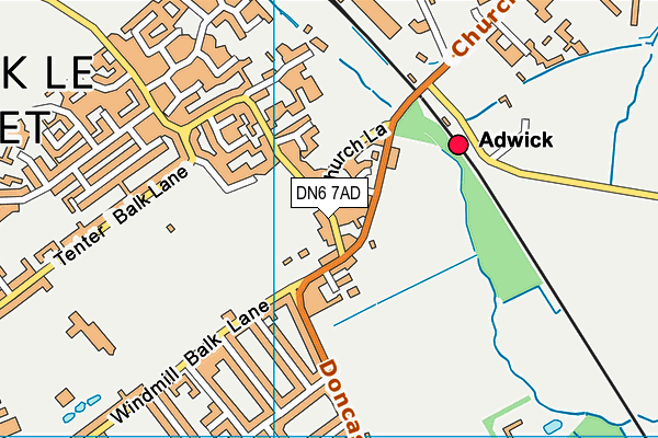 DN6 7AD map - OS VectorMap District (Ordnance Survey)