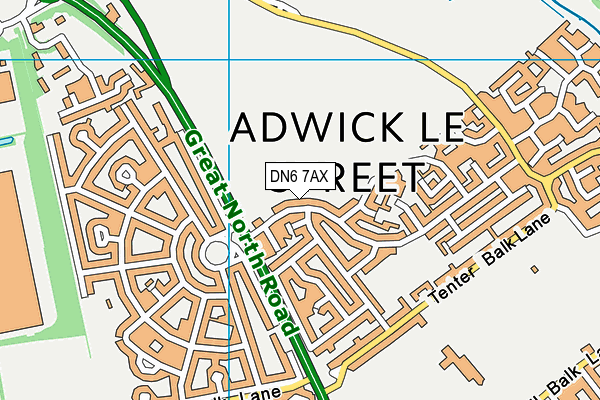 DN6 7AX map - OS VectorMap District (Ordnance Survey)