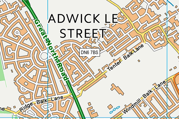 DN6 7BS map - OS VectorMap District (Ordnance Survey)