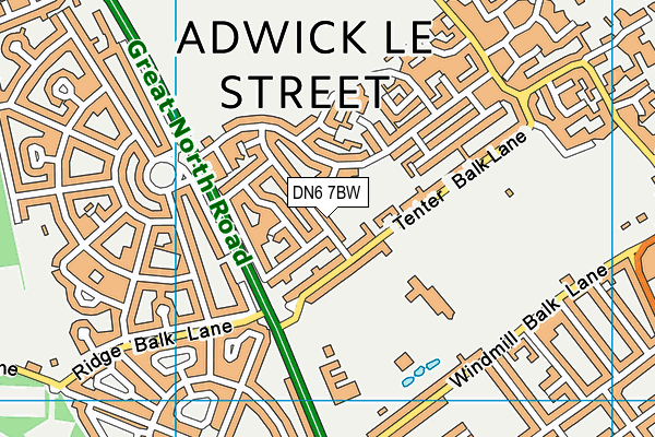 DN6 7BW map - OS VectorMap District (Ordnance Survey)