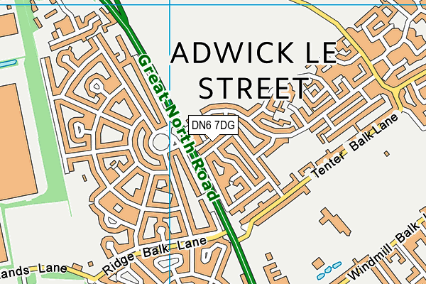 DN6 7DG map - OS VectorMap District (Ordnance Survey)