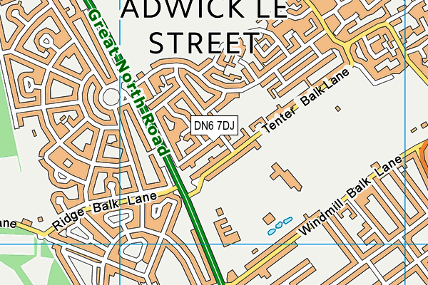 DN6 7DJ map - OS VectorMap District (Ordnance Survey)