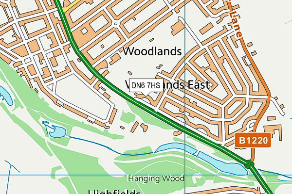 DN6 7HS map - OS VectorMap District (Ordnance Survey)