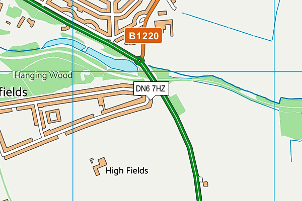 DN6 7HZ map - OS VectorMap District (Ordnance Survey)