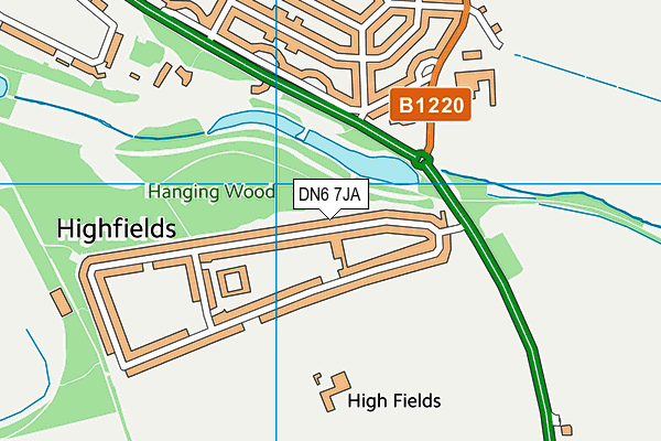 DN6 7JA map - OS VectorMap District (Ordnance Survey)