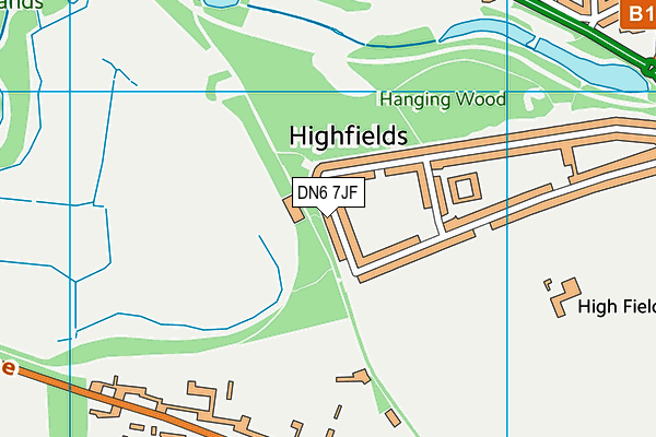 DN6 7JF map - OS VectorMap District (Ordnance Survey)