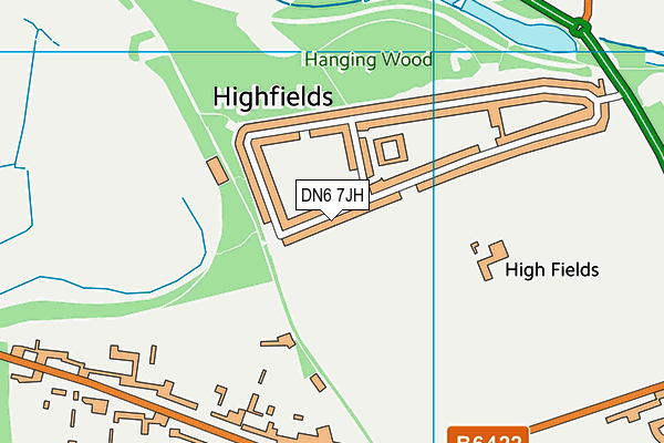 DN6 7JH map - OS VectorMap District (Ordnance Survey)