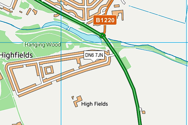 DN6 7JN map - OS VectorMap District (Ordnance Survey)